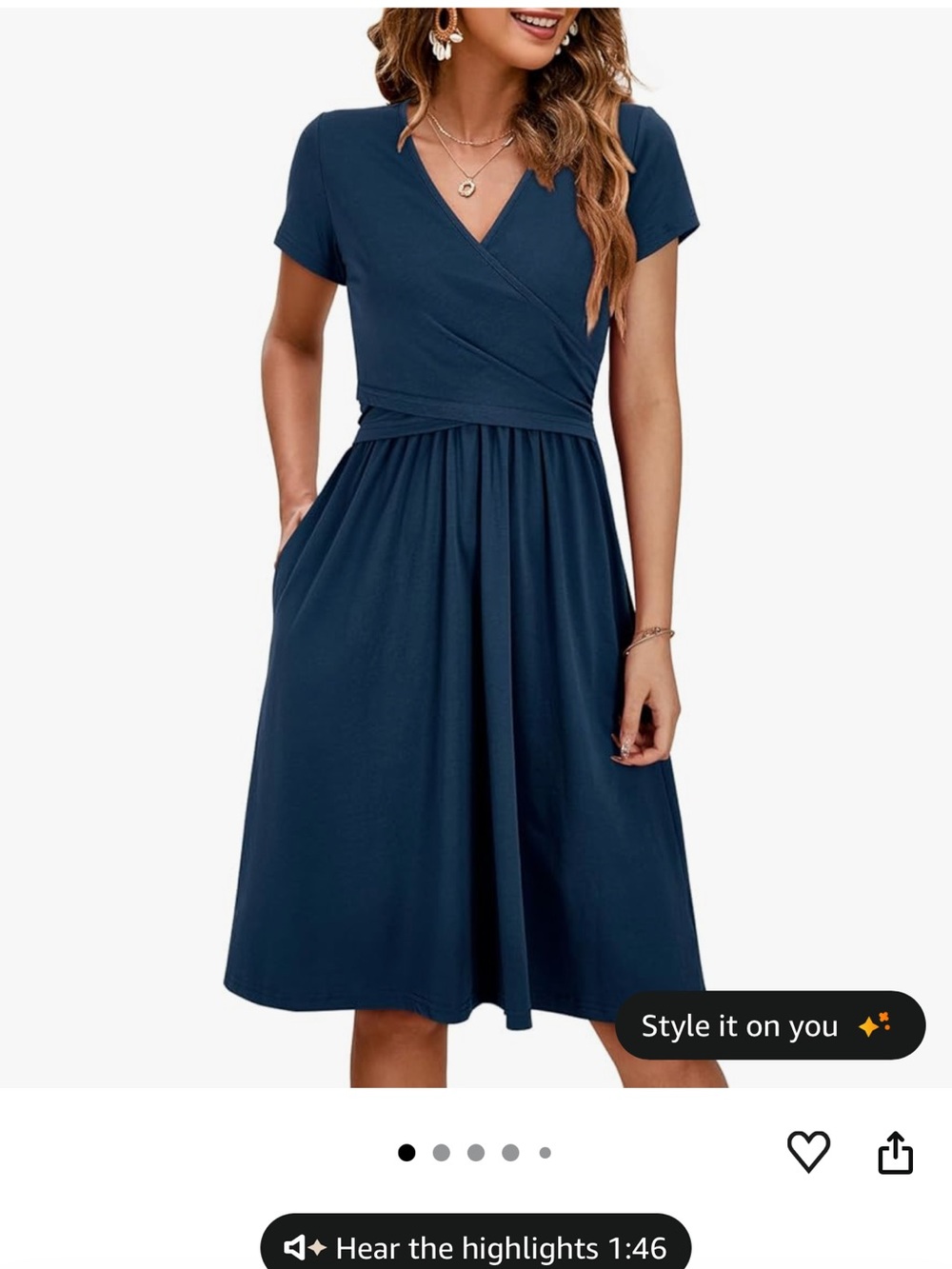 Ouges Nursing Wrap-Style Women's Dress for easy breast feeding - Picture 2 of 9